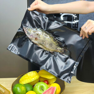 Black Textured Embossed Food Vacuum Bag